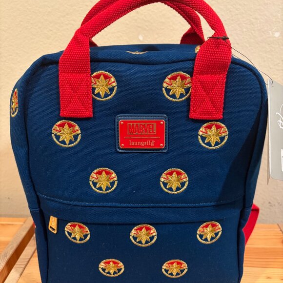 Loungefly Captain Marvel Canvas Backpack - Picture 2 of 3
